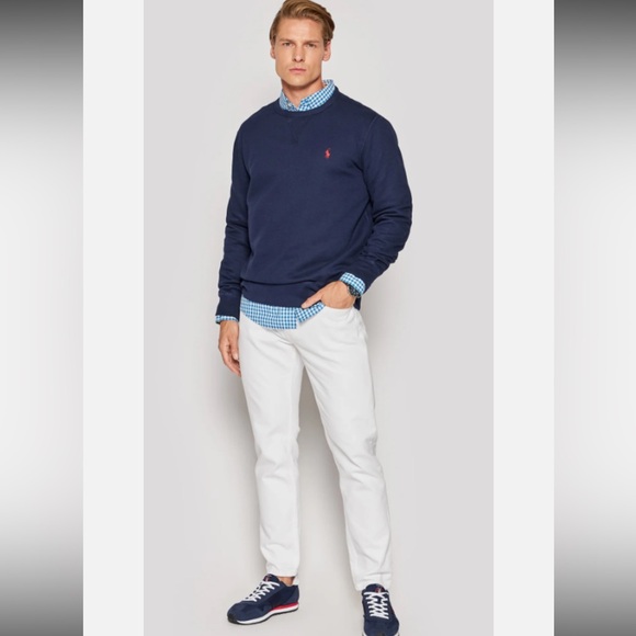 U.S. Polo Assn.Luxury Feel navy with redembroidered logo Crewneck Sweatshirt